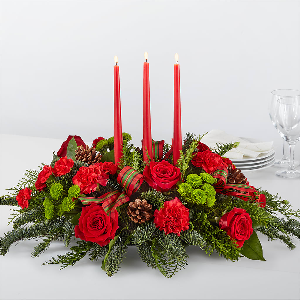 By the Candlelight Centerpiece – Gilberts Flowers, Fenwick ON