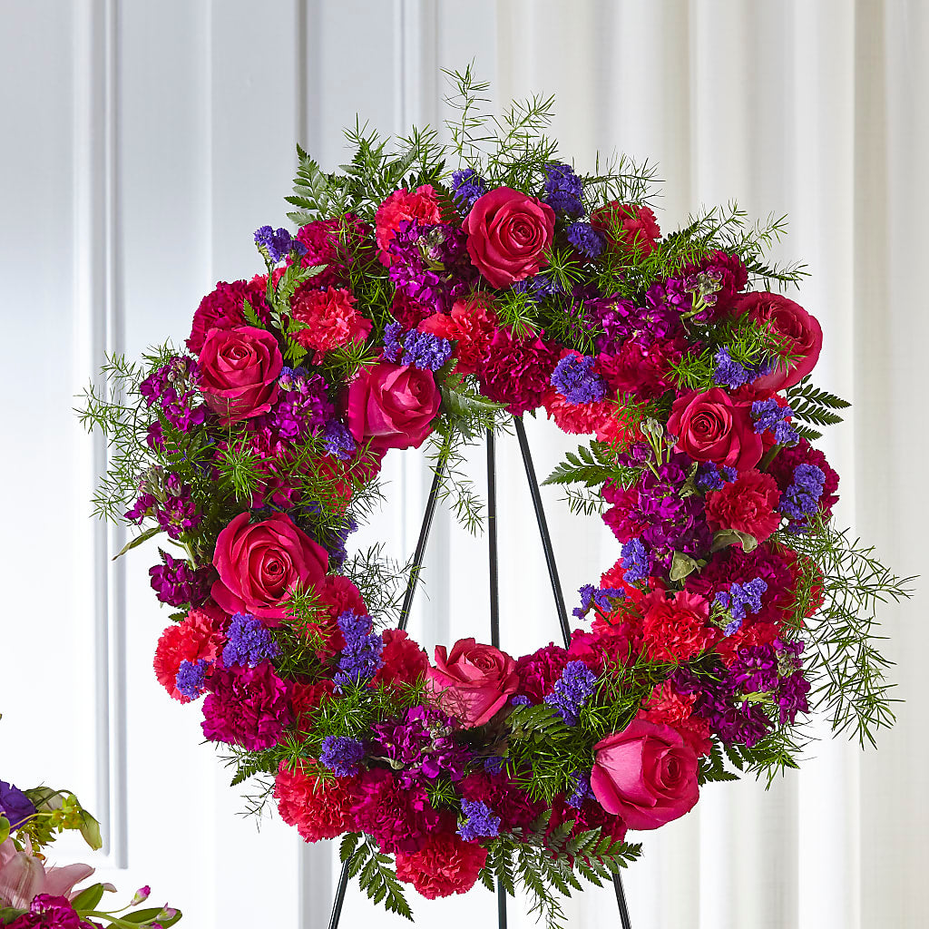 Calming Colors Wreath – Gilberts Flowers, Fenwick ON
