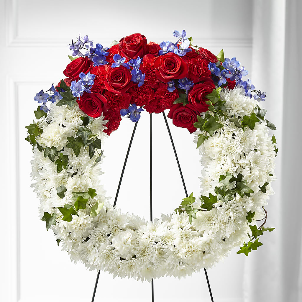 Patriotic Passion Wreath – Gilberts Flowers, Fenwick ON