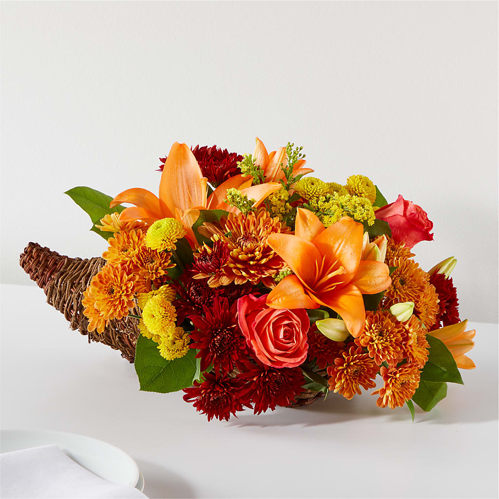 Bouquet of Blessings Cornucopia – Gilberts Flowers, Fenwick ON