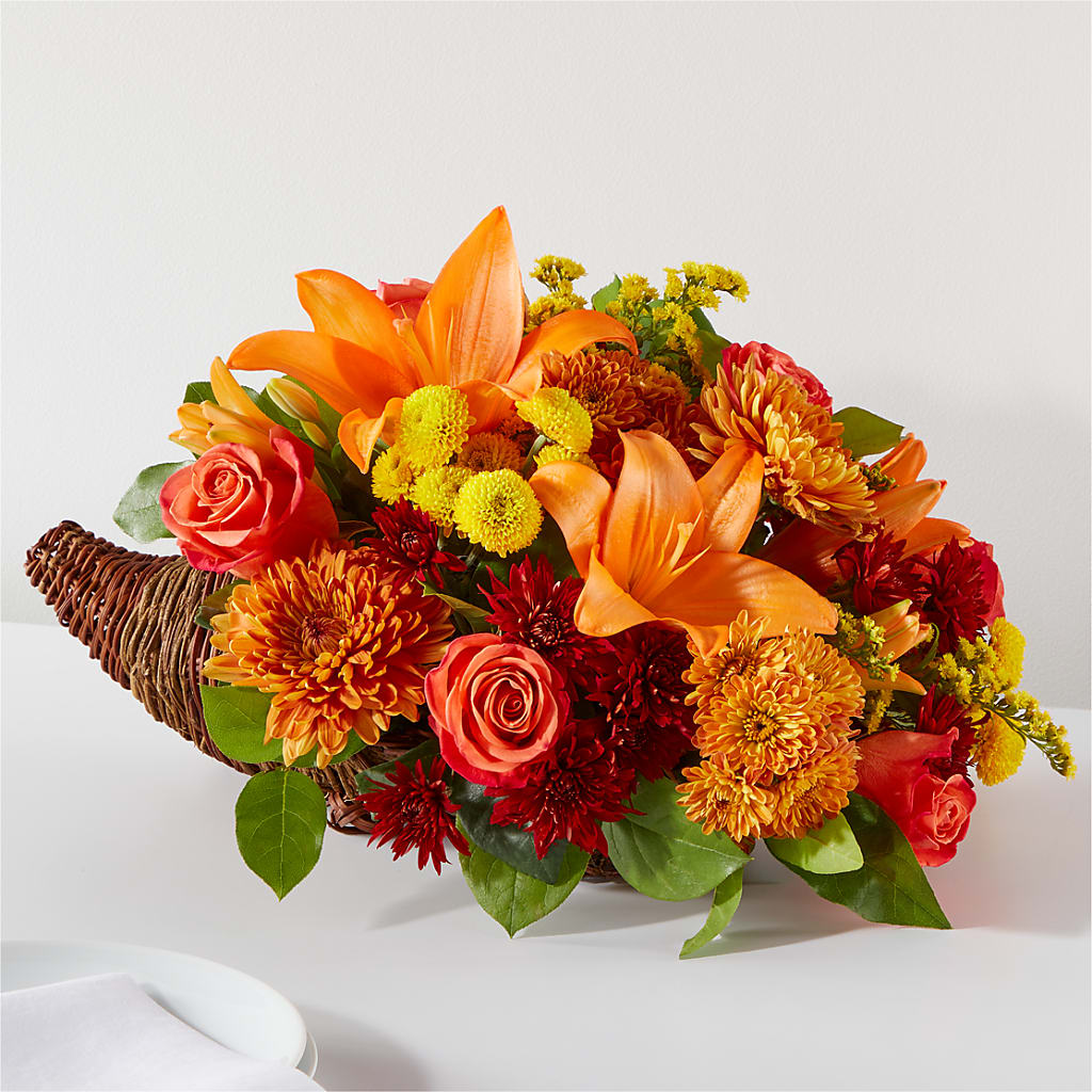 Bouquet of Blessings Cornucopia – Gilberts Flowers, Fenwick ON