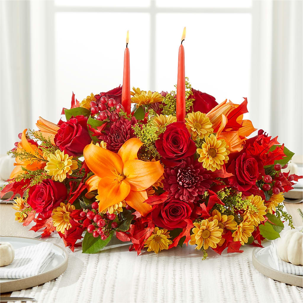 Autumn's Embrace Centerpiece – Gilberts Flowers, Fenwick ON