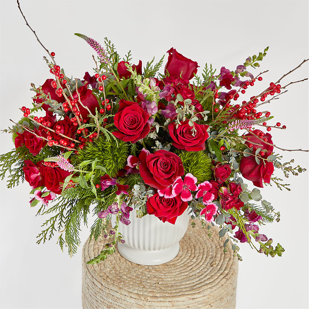 Big Red Bow Bouquet –  Gilberts Flowers, Fenwick ON
