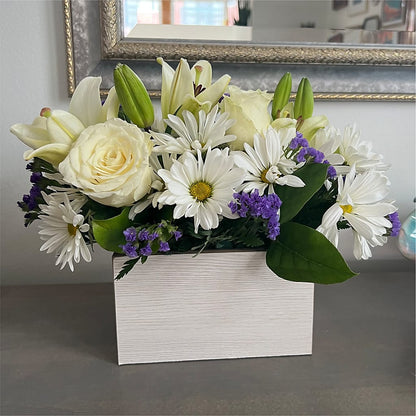Beyond Blue Box Bouquet –  Gilberts Flowers, Fenwick ON
