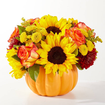 Golden Gourd Pumpkin Bouquet –  Gilberts Flowers, Fenwick ON