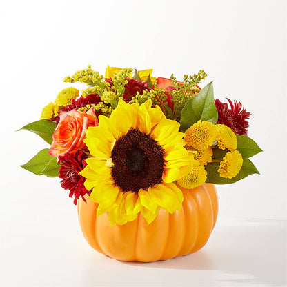 Golden Gourd Pumpkin Bouquet –  Gilberts Flowers, Fenwick ON