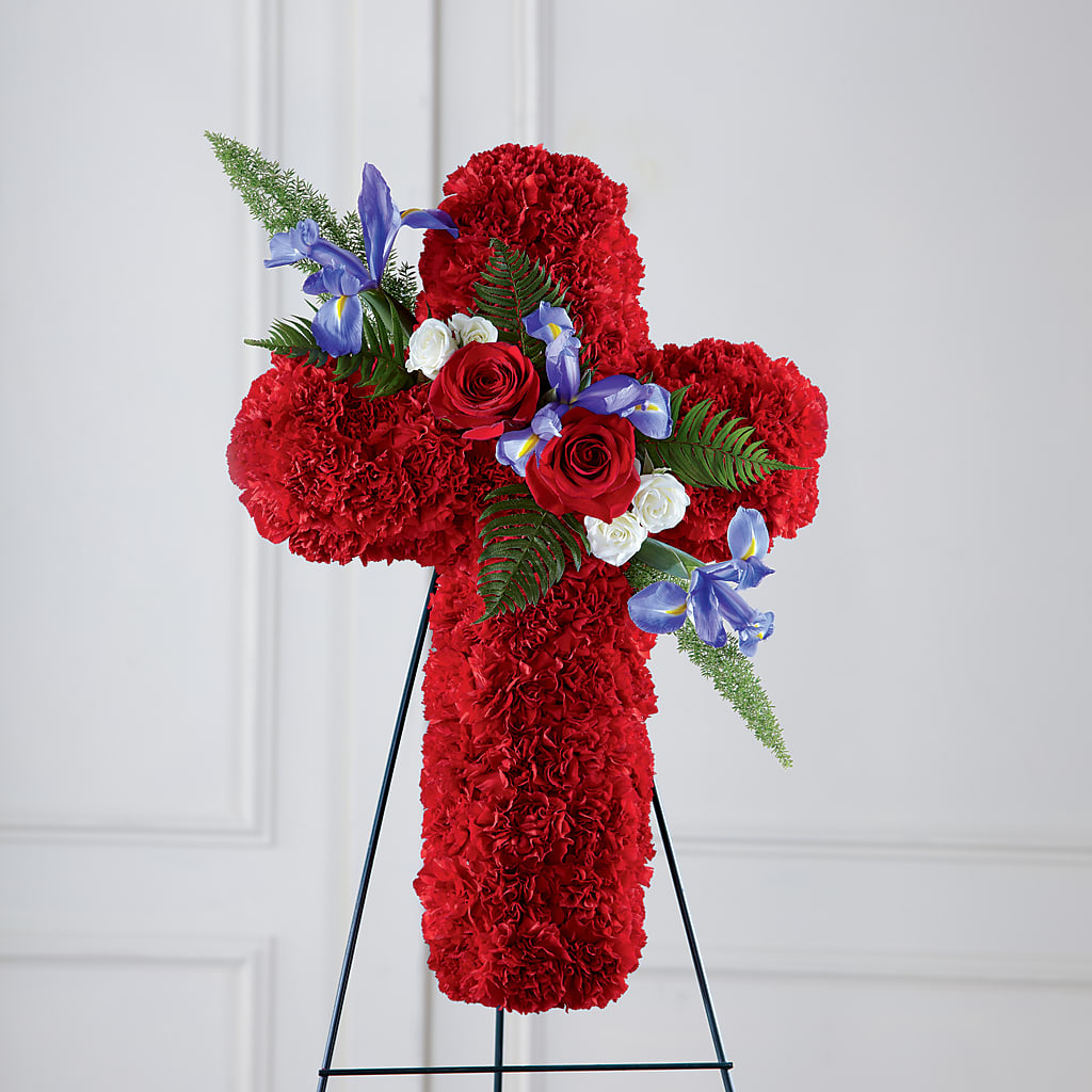Faithful Hero Floral Cross –  Gilberts Flowers, Fenwick ON