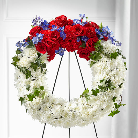 Patriotic Passion Wreath –  Gilberts Flowers, Fenwick ON