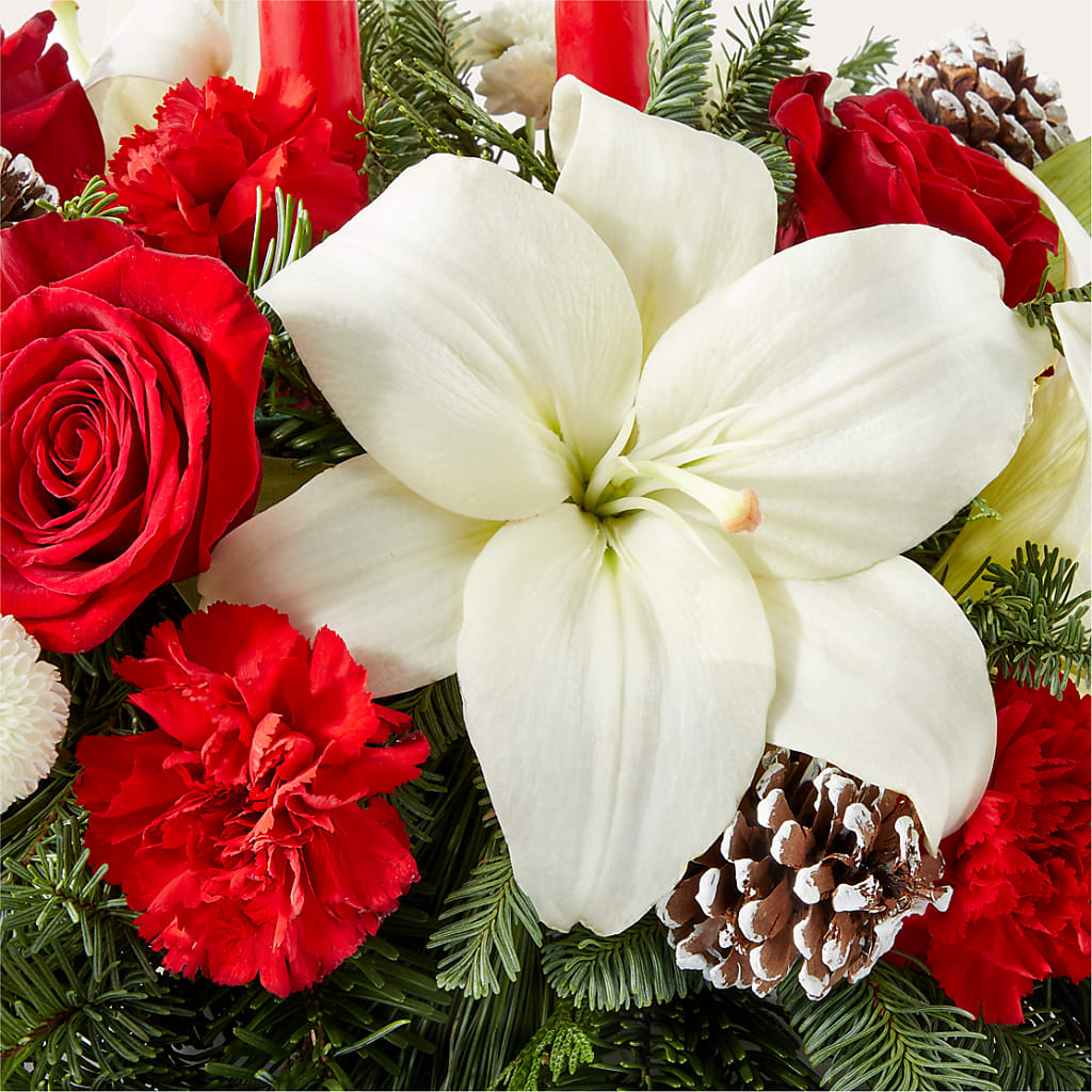 Seasonal Festivities Centerpiece –  Gilberts Flowers, Fenwick ON