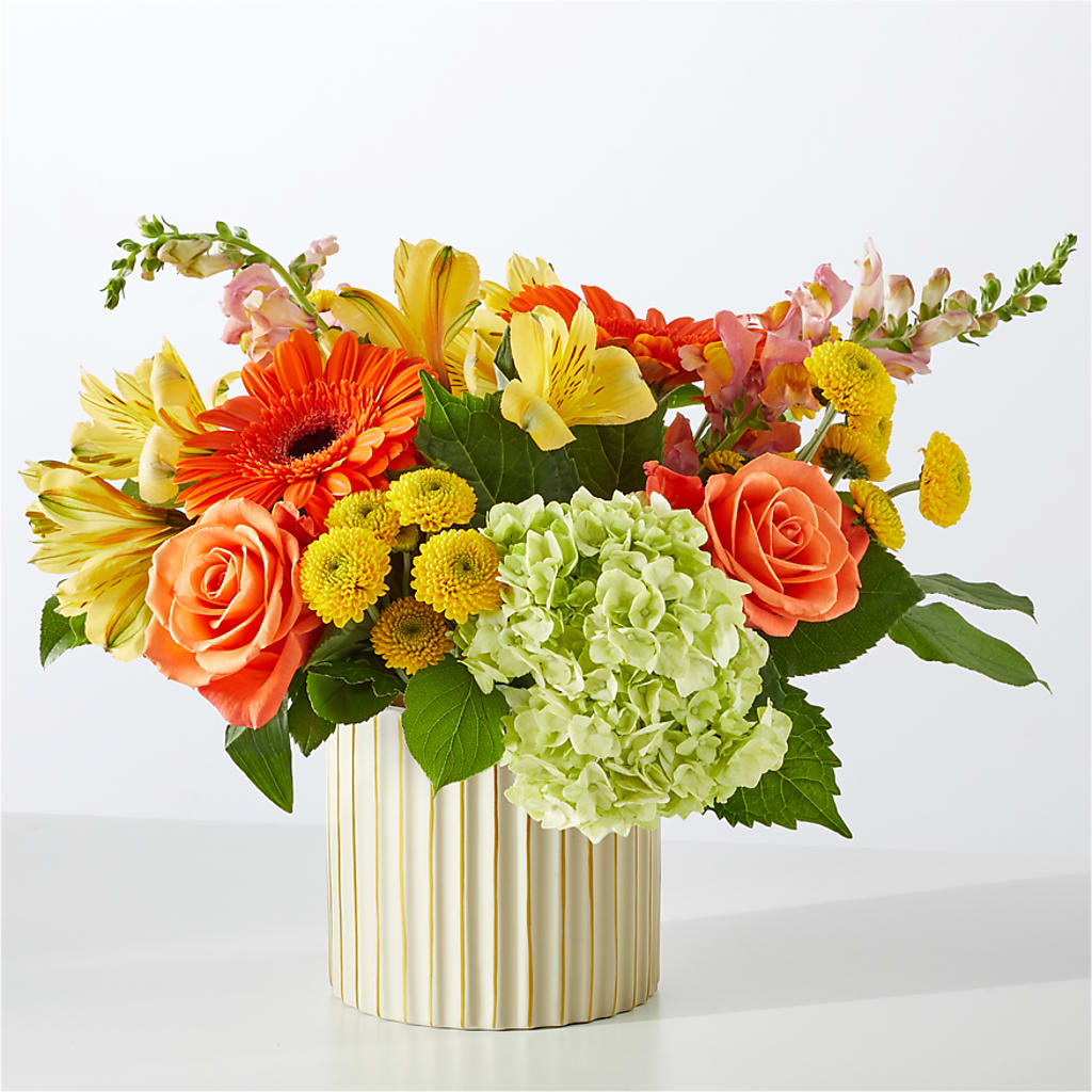 Autumn Sunshine Bouquet with Ivory Vase –  Gilberts Flowers, Fenwick ON