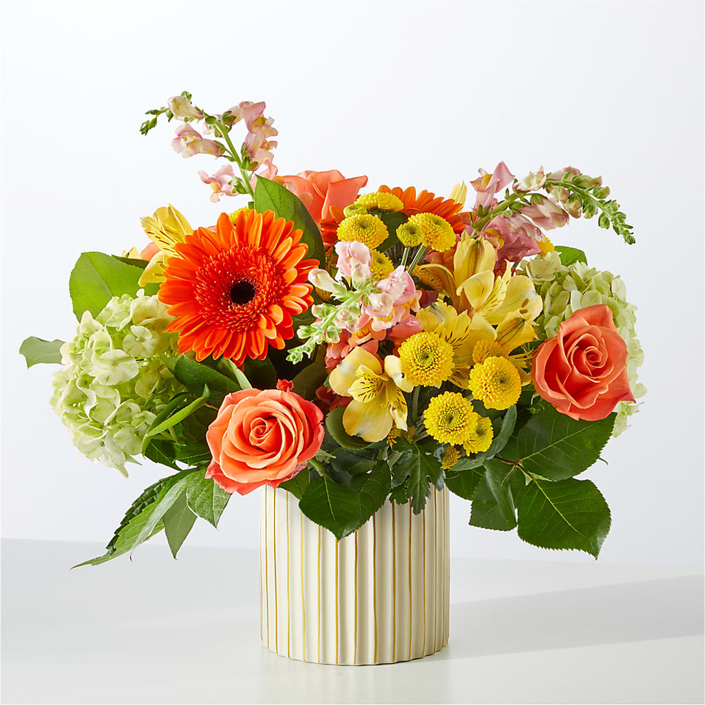 Autumn Sunshine Bouquet with Ivory Vase –  Gilberts Flowers, Fenwick ON