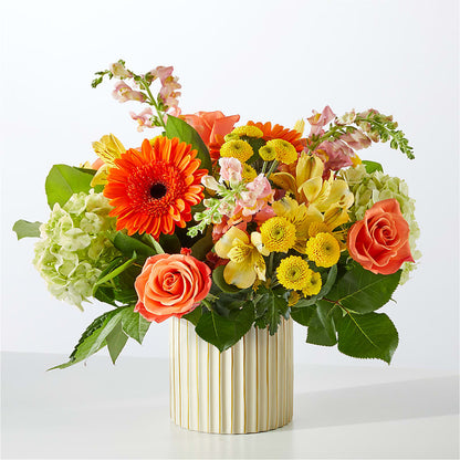 Autumn Sunshine Bouquet with Ivory Vase –  Gilberts Flowers, Fenwick ON